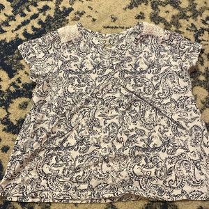 Croft and barrow blue and white print shirt